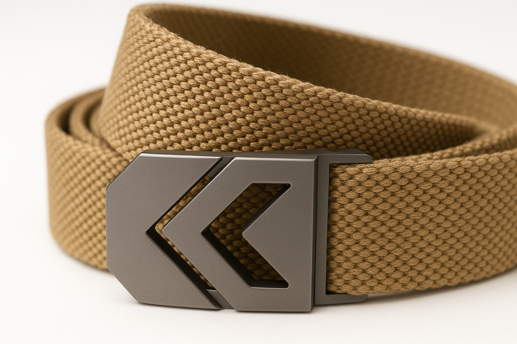 Men's Trendy Canvas Web Belt with Metal Buckle