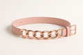 Women's Pink Faux Leather Chain Belt